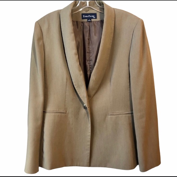 Evan Picone Jackets & Blazers - Evan Piccone Brown Tan one-button Blazer Sz 14